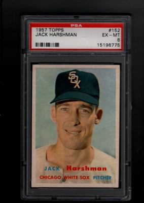 1957 Topps #152  Jack Harshman  PSA 6 EX-MT  CHICAGO WHITE SOX